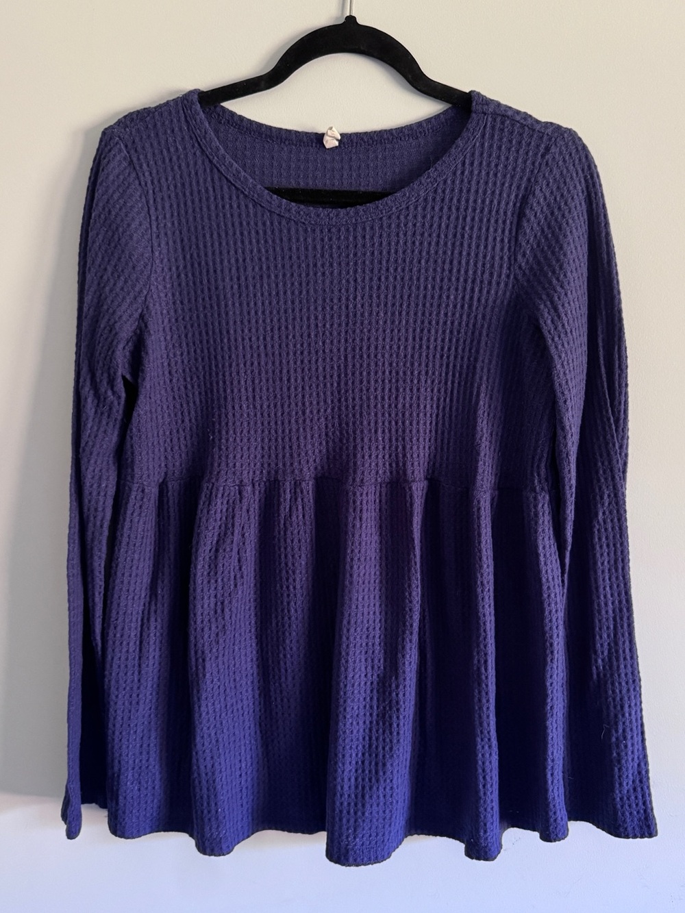 Long Sleeve Peplum Top in Deep Purple